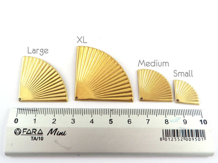 4x Breloque éventail plissé (4 tailles) PV-201