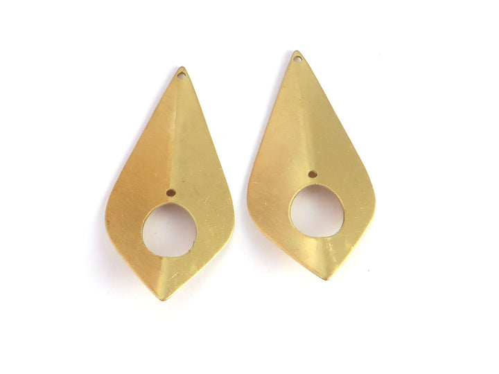 2x Pendentif goutte navette pliée (44mm x 22mm) PV-033/PV-168