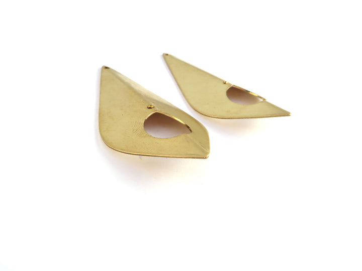 2x Pendentif goutte navette pliée (44mm x 22mm) PV-033/PV-168