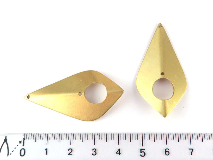 2x Pendentif goutte navette pliée (44mm x 22mm) PV-033/PV-168