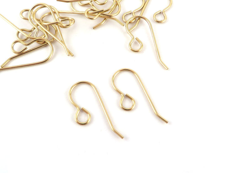 18x Crochet support boucle d'oreille laiton brut ou acier inoxydable fil 0.8mm (10mmx24mm) B-015
