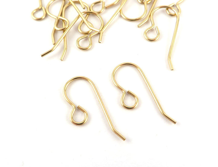 18x Crochet support boucle d'oreille laiton brut ou acier inoxydable fil 0.8mm (10mmx24mm) B-015