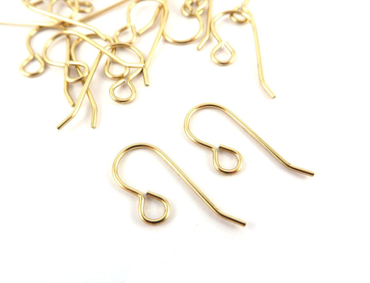 18x Crochet support boucle d'oreille laiton brut ou acier inoxydable fil 0.8mm (10mmx24mm) B-015