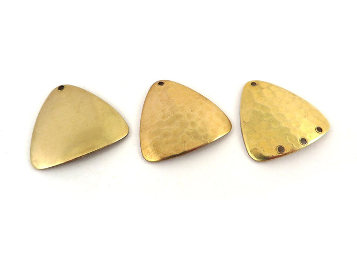4x Breloque triangle bombé lisse ou martelé (20mm x 21mm) PV-021/PV-095/PV-111