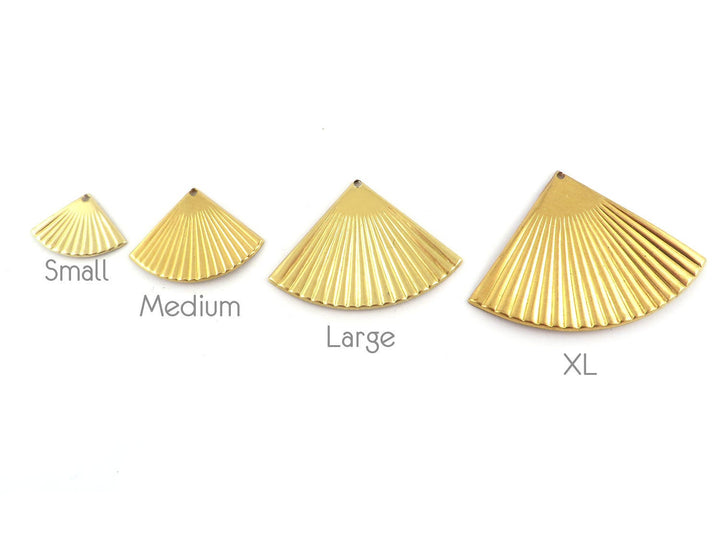 4x Breloque éventail plissé (4 tailles) PV-201