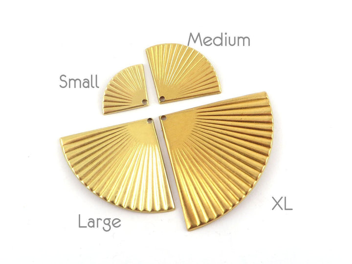 4x Breloque éventail plissé (4 tailles) PV-201