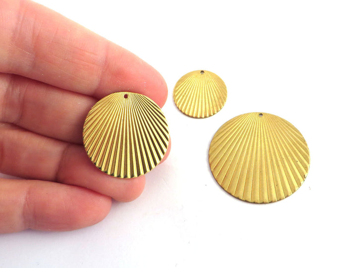 4x Breloque disque plissé (13, 19, 25, 32, 39mm) PP-141