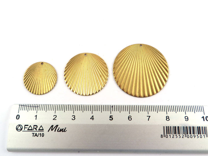 4x Breloque disque plissé (13, 19, 25, 32, 39mm) PP-141