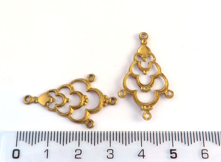 2x Connecteur goutte ajourée chandelier vintage (31mm x 18mm) V-038