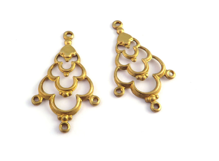 2x Connecteur goutte ajourée chandelier vintage (31mm x 18mm) V-038