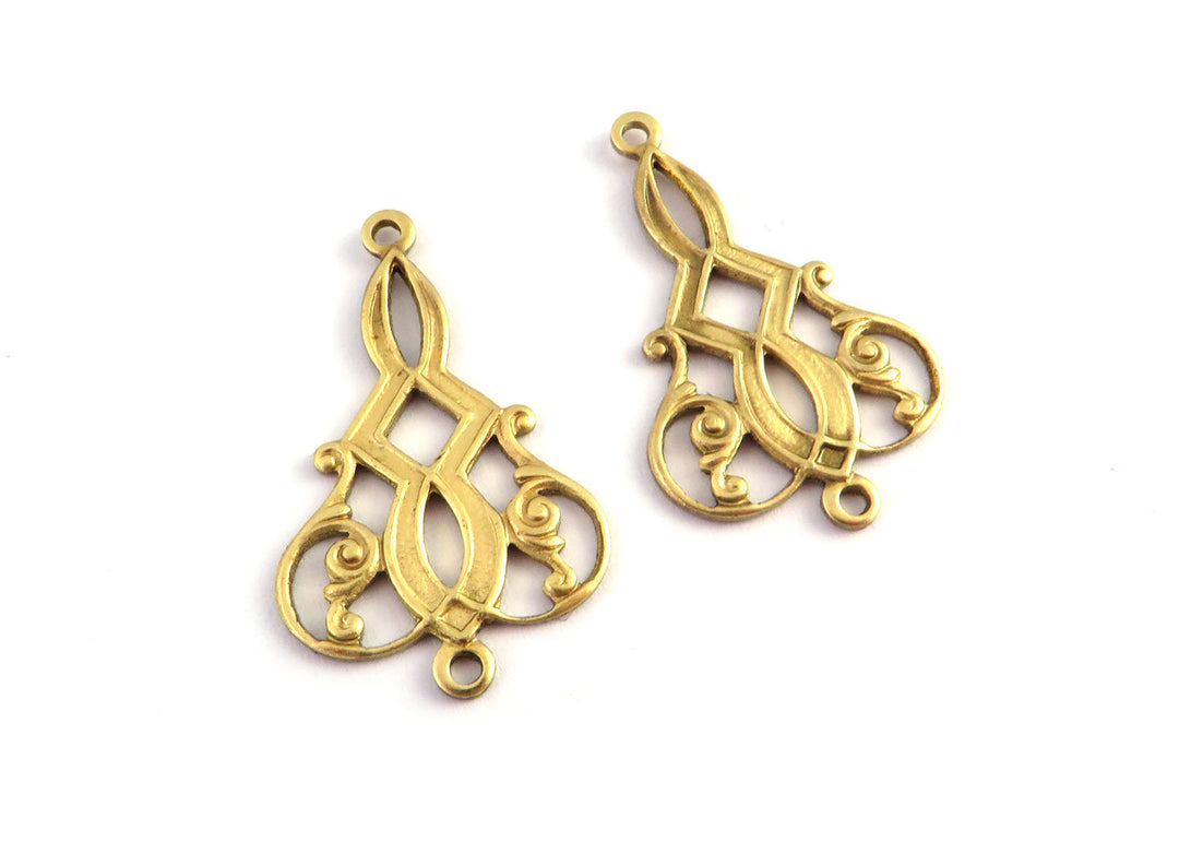 2x Breloque goutte vintage Art nouveau (15mmx25mm) V-133