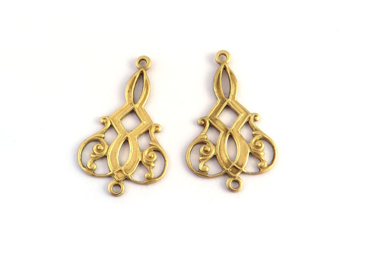 2x Breloque goutte vintage Art nouveau (15mmx25mm) V-133