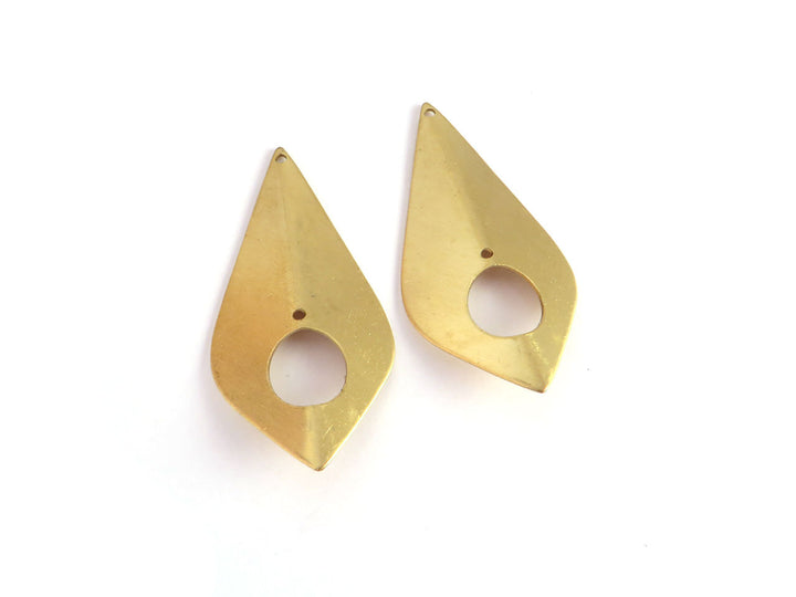 2x Pendentif goutte navette pliée (44mm x 22mm) PV-033/PV-168