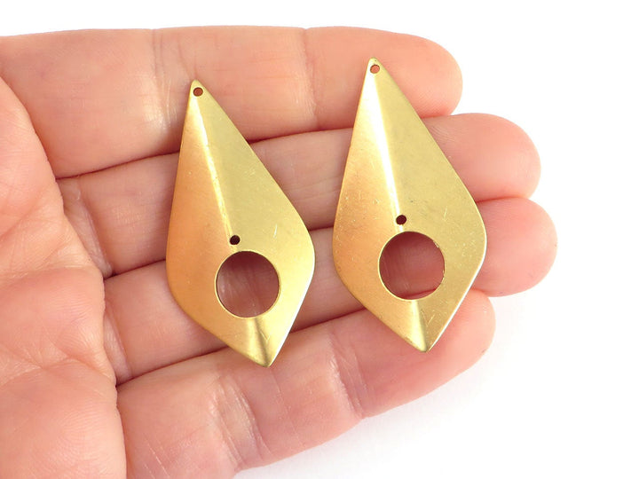 2x Pendentif goutte navette pliée (44mm x 22mm) PV-033/PV-168