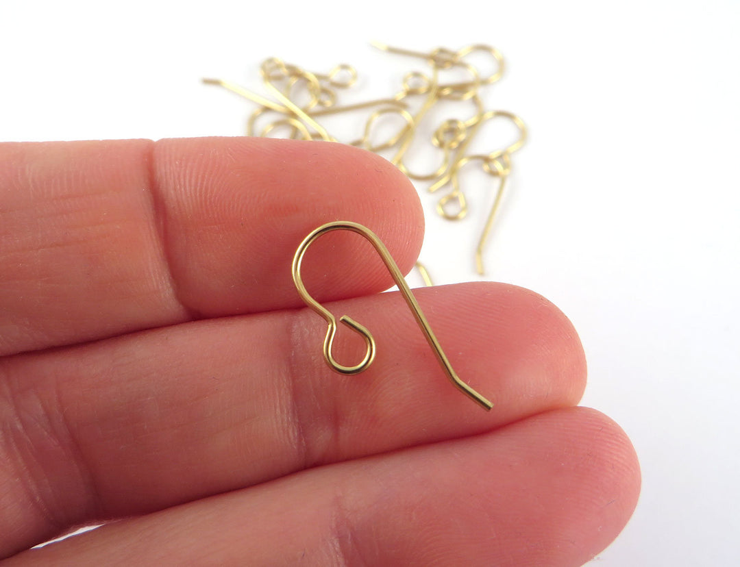 18x Crochet support boucle d'oreille laiton brut ou acier inoxydable fil 0.8mm (10mmx24mm) B-015