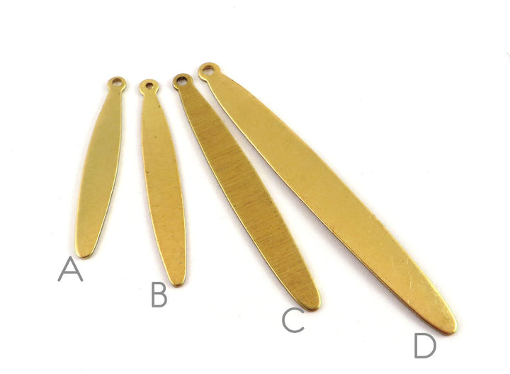 6x Breloque barre ovale (4 tailles)