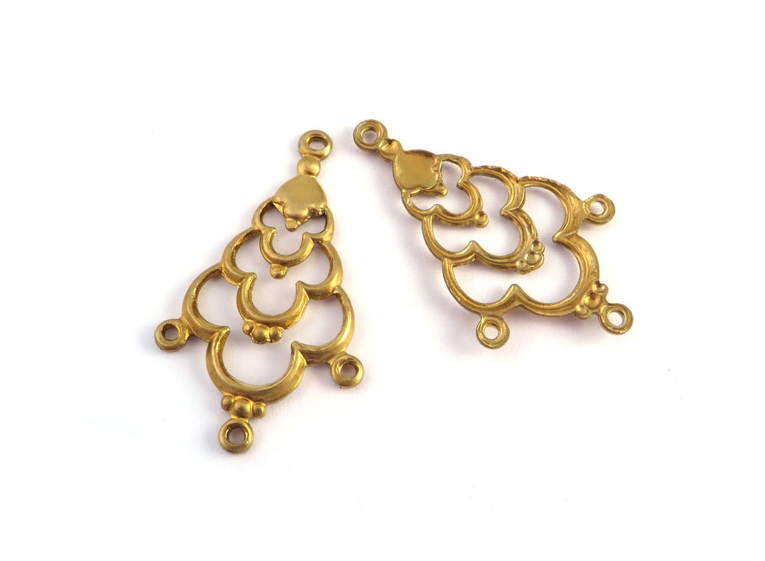 2x Connecteur goutte ajourée chandelier vintage (31mm x 18mm) V-038