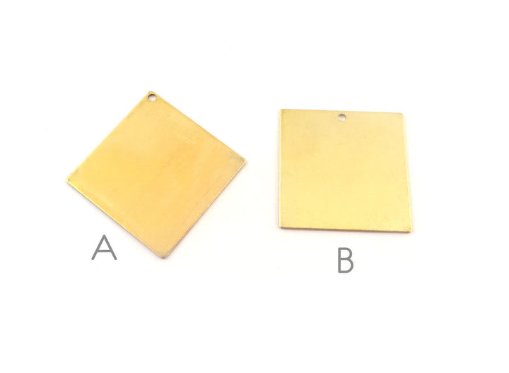 4x Breloque carré (20mm x 20mm) PP-152/PP-239