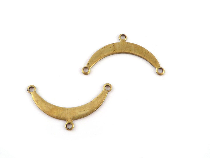4x Connecteur croissant de lune 3 œillets (11mm x 20mm) PP-272