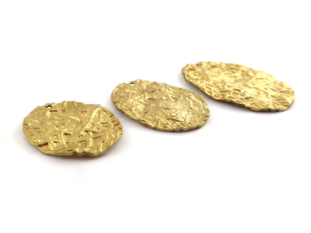 4x Breloque disque chiffonné texturé (16, 19, 21, 25mm) PV-264