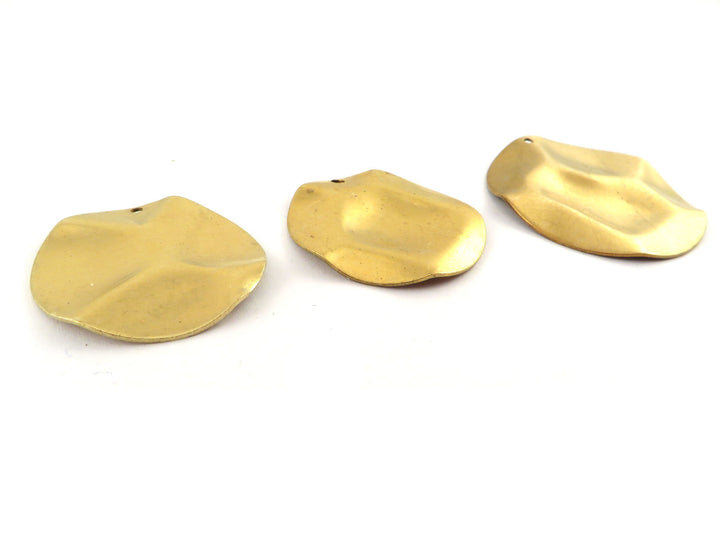 4x Breloque disque chiffonné bosselé (22, 24, 29mm) PV-265