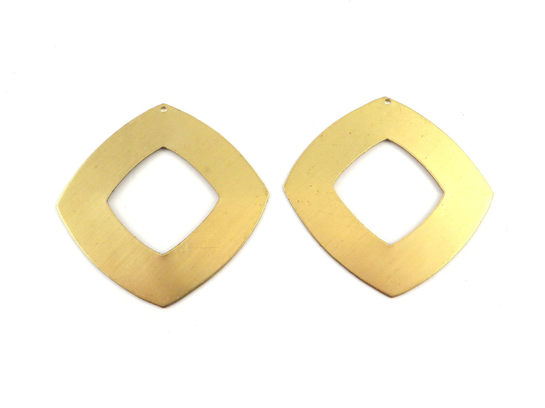 2x Pendentif carré ajouré créole (45mm x 45mm) PP-330