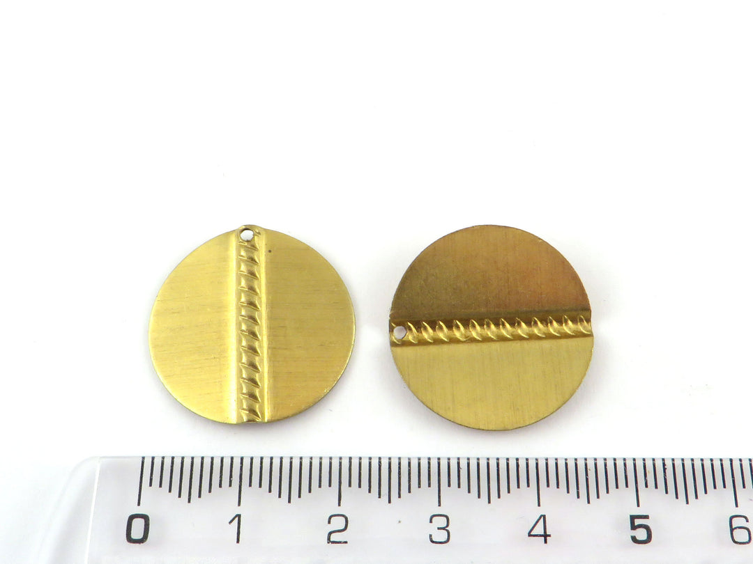 4x Breloque disque décoré (22mm) PV-270