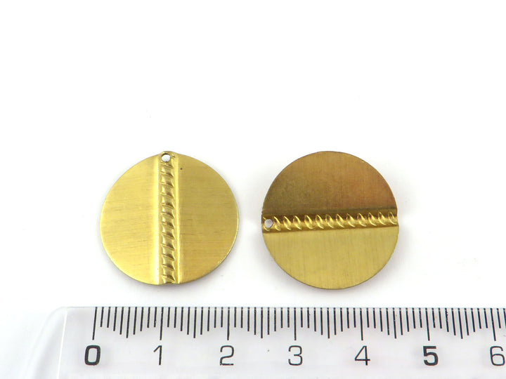 4x Breloque disque décoré (22mm) PV-270