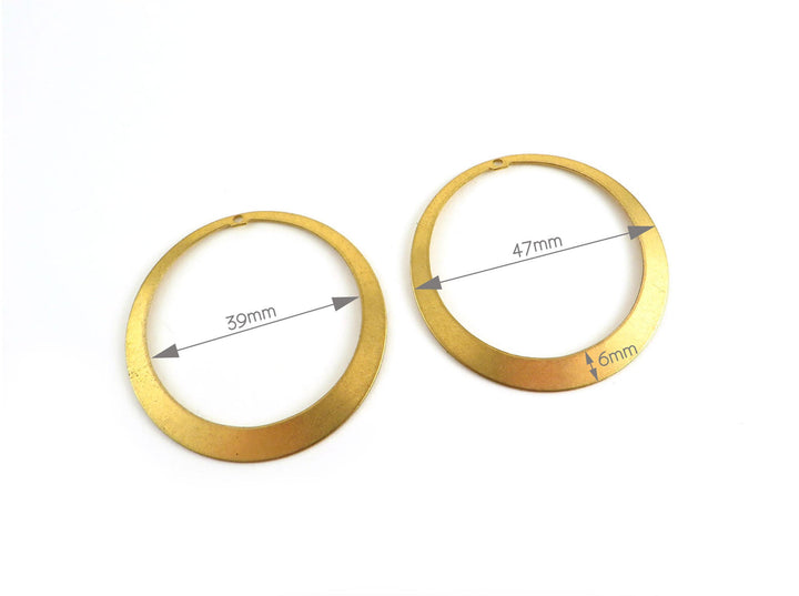 2x Pendentif disque créole (47mm) PP-225