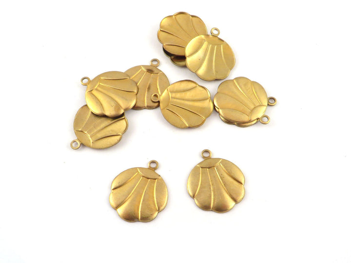 4x Breloque disque coquillage Art Déco (13mm x 15mm) PV-275