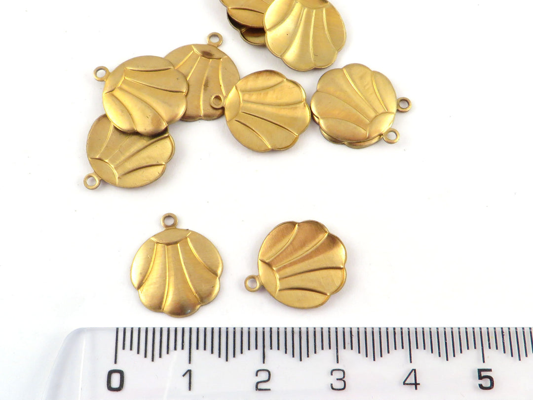 4x Breloque disque coquillage Art Déco (13mm x 15mm) PV-275