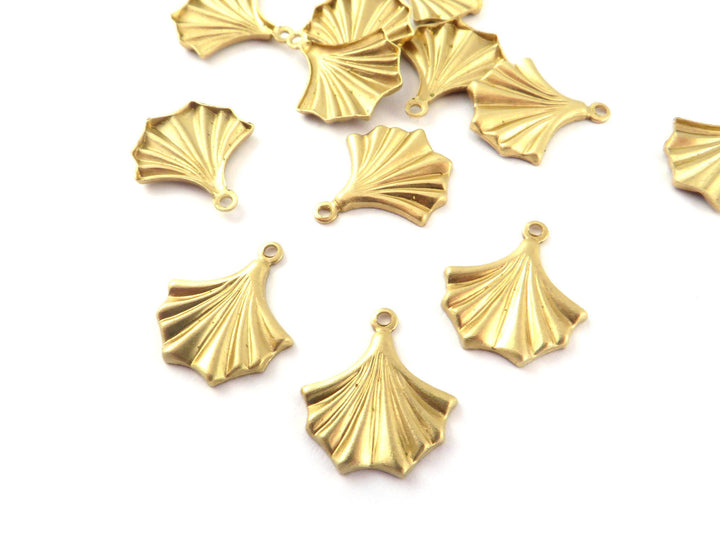 6x Breloque éventail vintage drapé plissé (12mmx13mm) PV-282