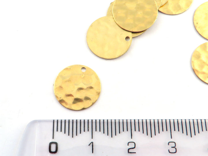 6x Breloque disque martelé (13mm 1/2") DM-13/1H