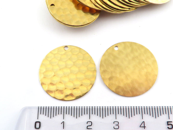 4x Breloque disque martelé (23mm 7/8") DM-23/1H