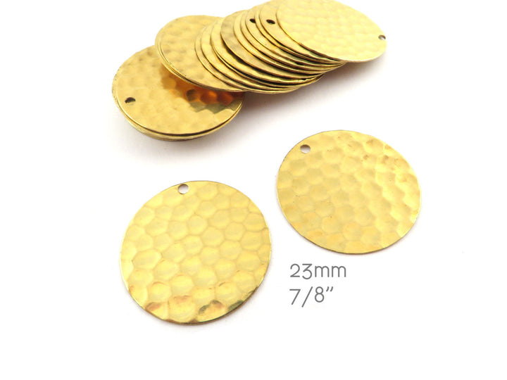 4x Breloque disque martelé (23mm 7/8") DM-23/1H
