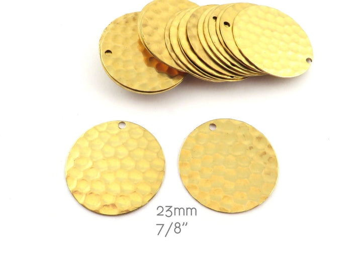 4x Breloque disque martelé (23mm 7/8") DM-23/1H