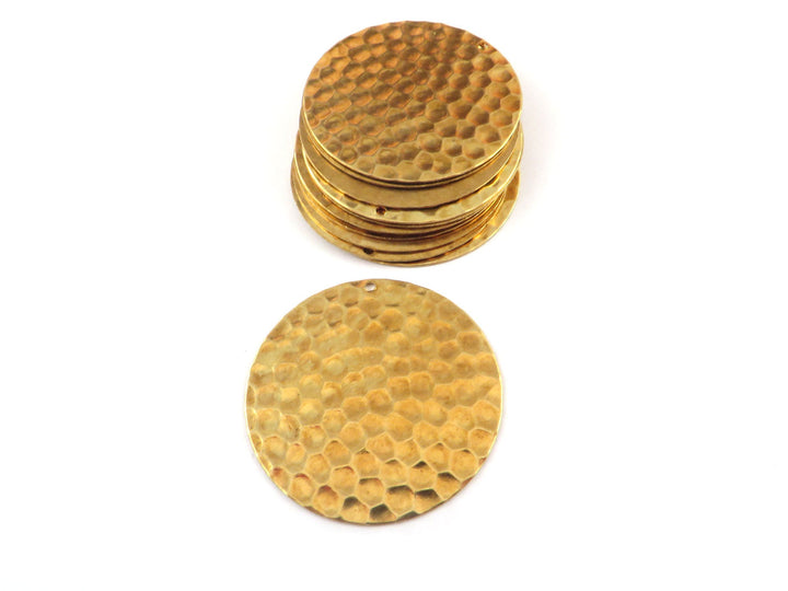4x Breloque disque martelé (32mm 1 1/4") DM-32/1H