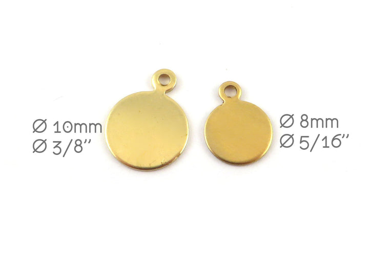 18x Breloque disque (4.5, 8 ou 10mm) PP-109