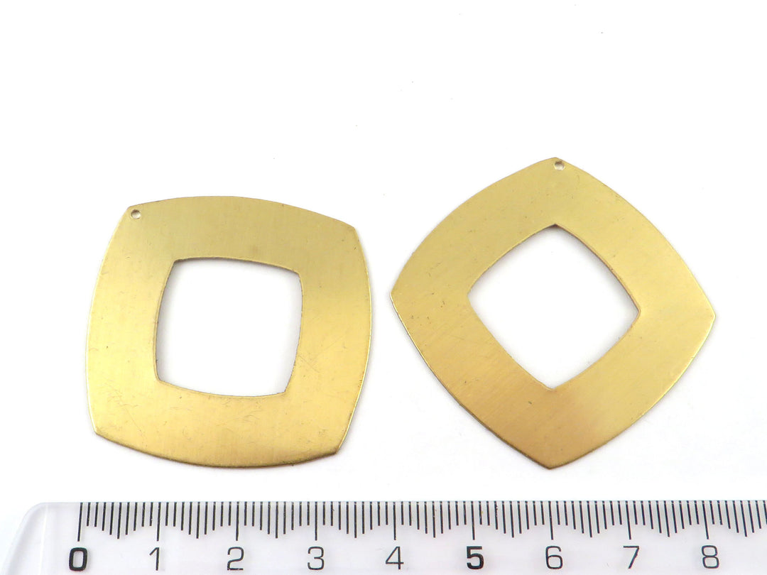 2x Pendentif carré ajouré créole (45mm x 45mm) PP-330