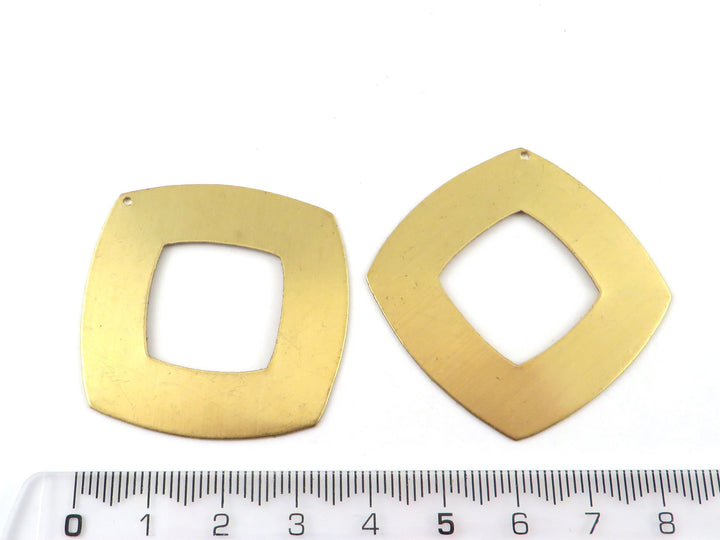 2x Pendentif carré ajouré créole (45mm x 45mm) PP-330