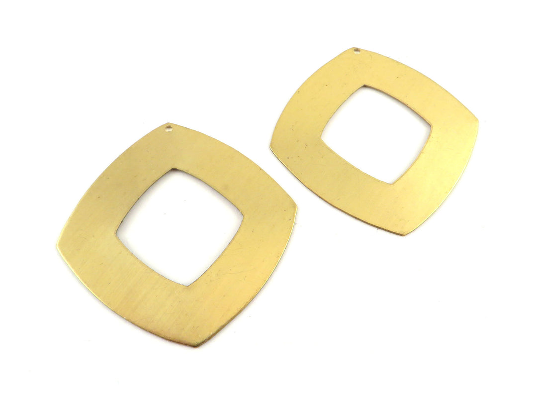 2x Pendentif carré ajouré créole (45mm x 45mm) PP-330
