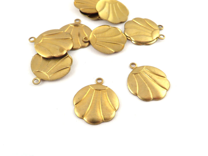 4x Breloque disque coquillage Art Déco (13mm x 15mm) PV-275