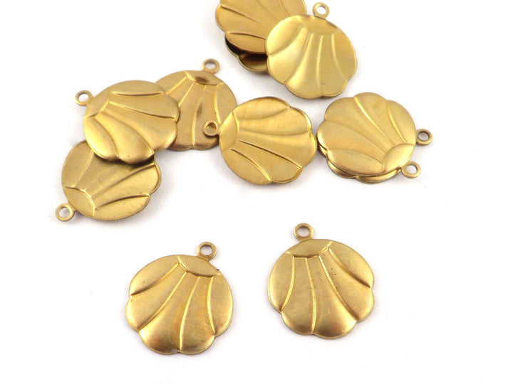 4x Breloque disque coquillage Art Déco (13mm x 15mm) PV-275