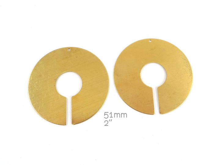 2x Pendentif disque fente (51mm) PP-209