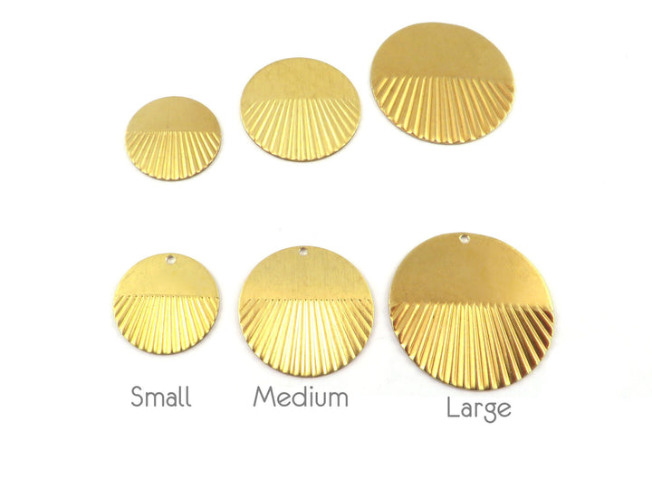 6x Breloque disque plissé vierge (16, 20 et 25mm) PP-183