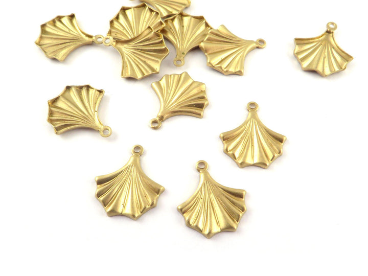 6x Breloque éventail vintage drapé plissé (12mmx13mm) PV-282