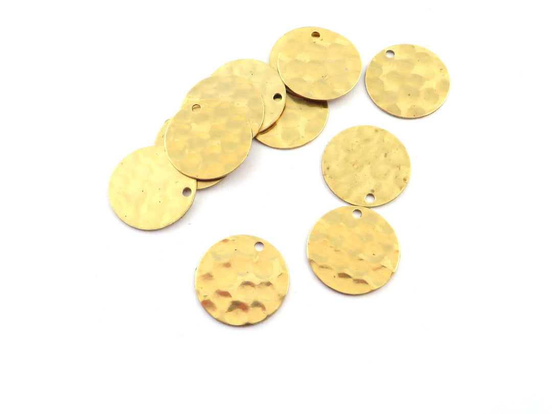 6x Breloque disque martelé (13mm 1/2") DM-13/1H
