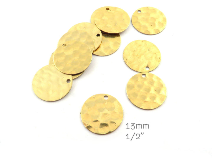 6x Breloque disque martelé (13mm 1/2") DM-13/1H
