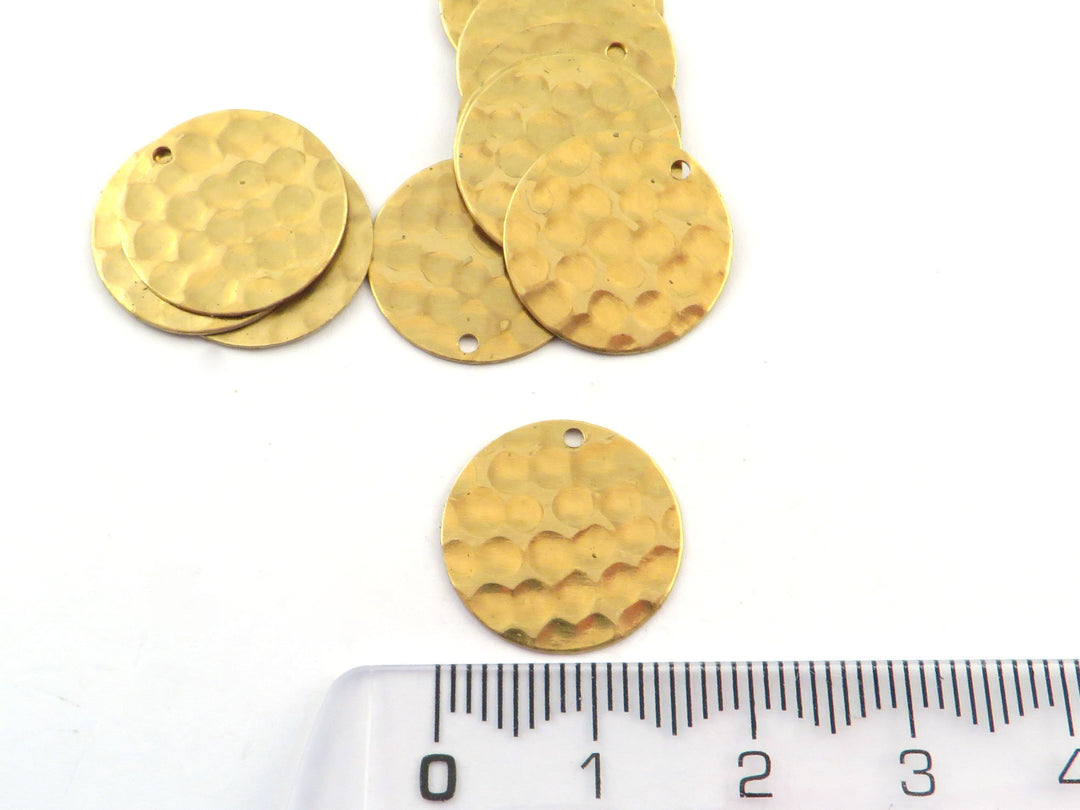 6x Breloque disque martelé (16mm) DM-16/1H
