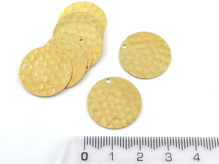 4x Breloque disque martelé (20mm) DM-20/1H